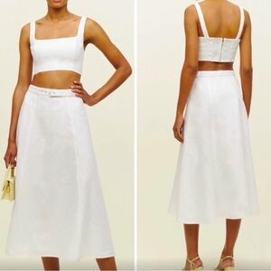 Reformation Linen A-Line Skirt and matching top